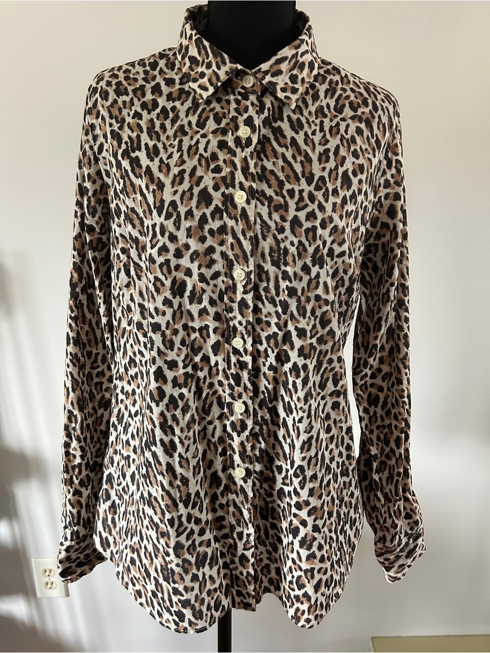 J. Crew Leopard Print Blouse in Brown and Black